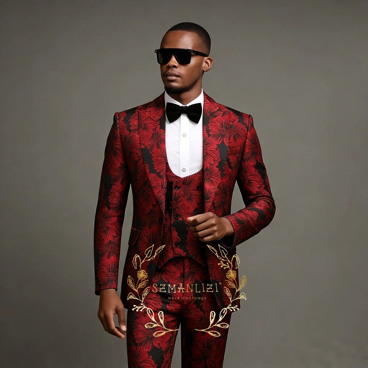 Latest Designs Printed Floral Mens Suits For Wedding Shawl Lapel Groom Tuxedos Slim Fit Terno Masculino Prom Party 3 Pieces Set