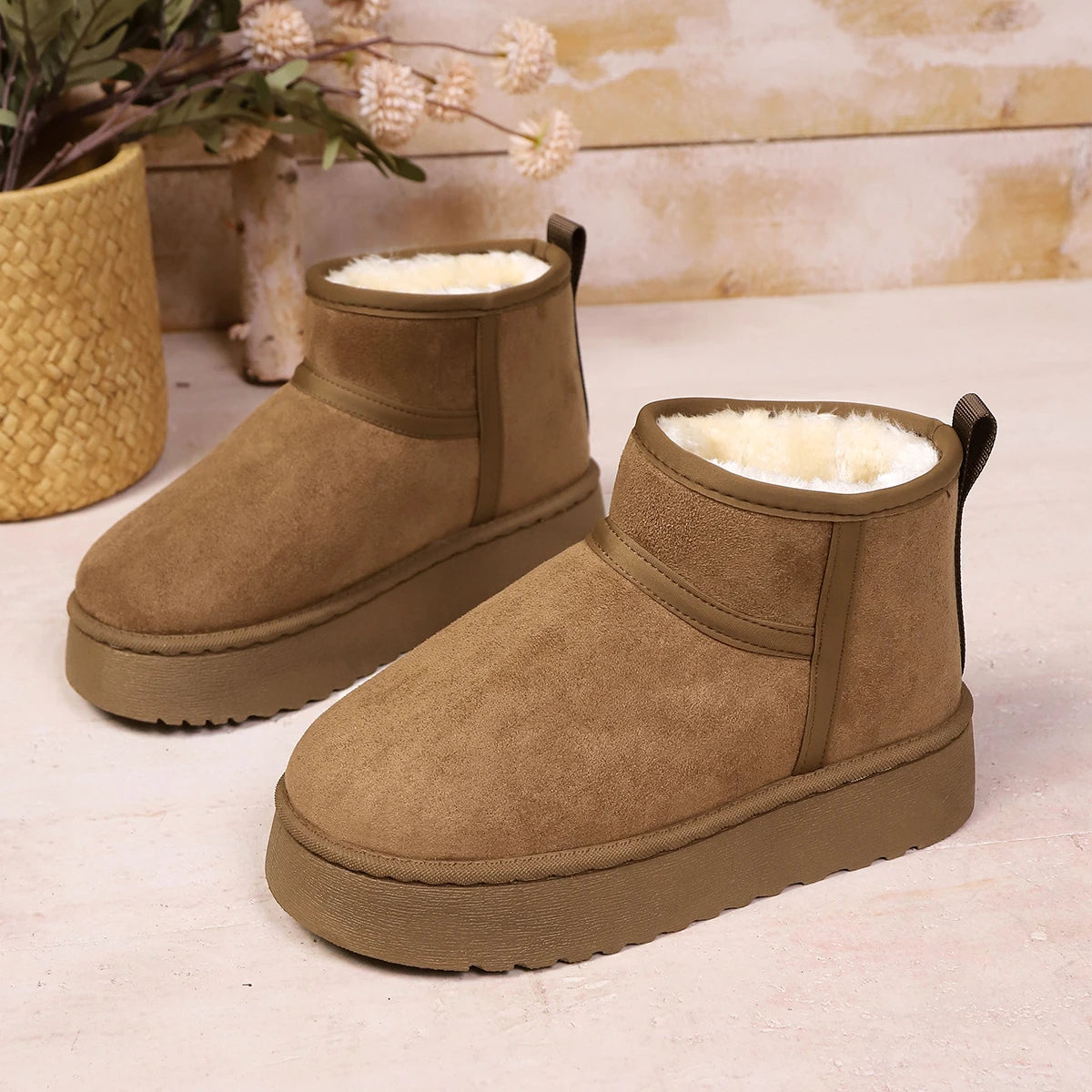 Real Sheepskin Wool Low-cut Warm Comfortable Shoes Women Fashion Short Shoes 2025 New Winter Warm Boots Fur Ladies Snow Boots