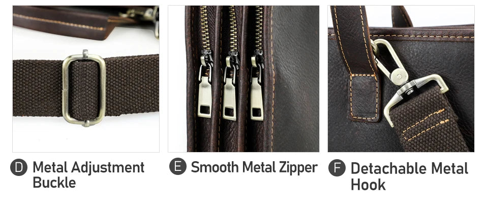 CONTACT'S Genuine Leather Sling Briefcase for Men Business Bags Male Shoulder Bag Men's Bag Tote Laptop Bags for 16" Macbook Pro