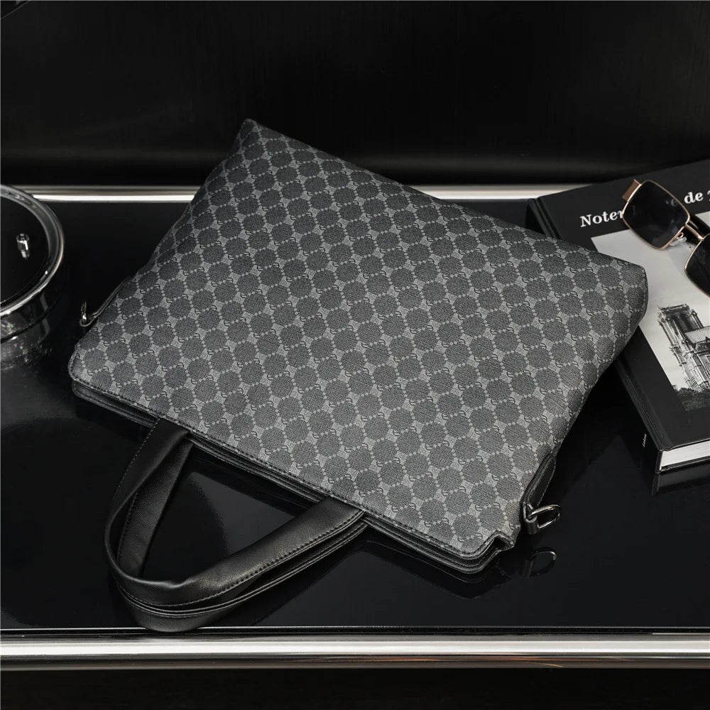 Luxury Business Handbags Men Briefcase Fashion Print Handbag Men Crossbody Messenger Bag Laptop Bag Male Top-Handle Bags Totes