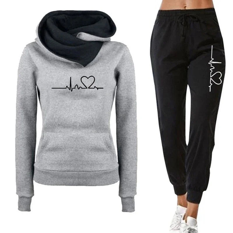Jogging Hoodies Autumn Winter Quality Women's Tracksuit Casual Print Single Sport Pants Comfort Outdoors Daily Gym Woman Fashion