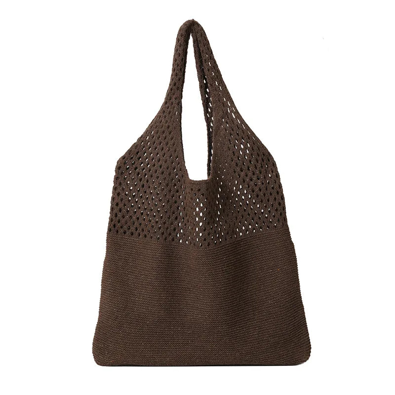Large Capacity Shoulder Bags Fashion Women Hollow Woven Crochet Bag Knitting Handbags Eco Female Shopping Tote