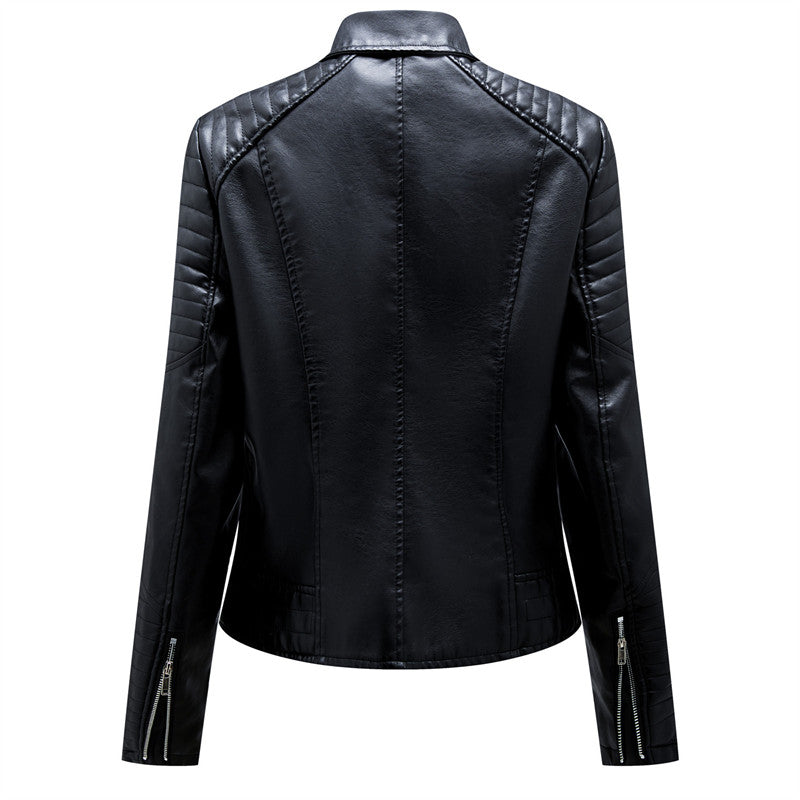2026 New Fashion Women Faux Leather Jacket, Spring Autumn Zipper Casual Pu Coat, Female Biker Outerwear Ladies Clothes S-XXXL