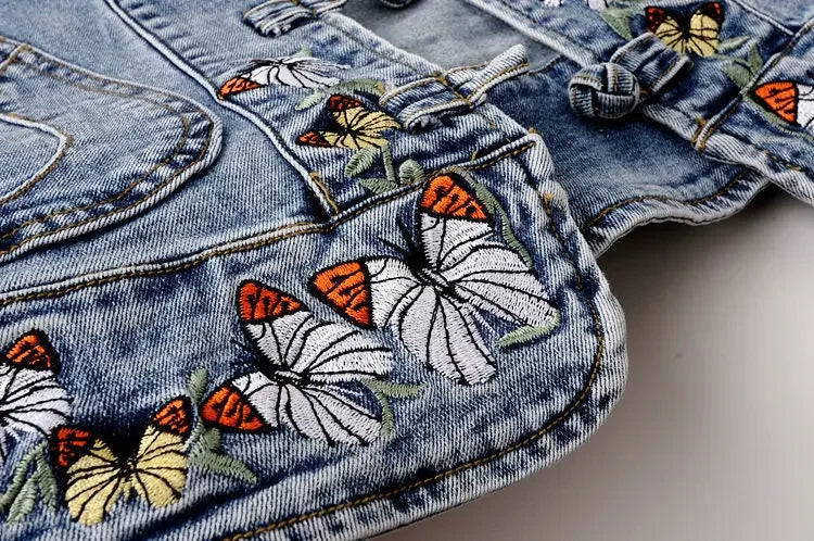 Women 2026 Spring Embroidered  Denim Jacket New Short Jackets Cardigan  Cowboy Coat Basic Jacket  Female Plus Size 3XL