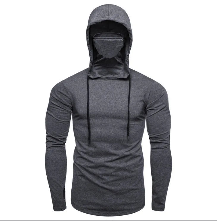 New Fashion Turtleneck Sweatshirt Men Japanese Ninja Face Shield Hoodies Spring Autumn Hip Hop Streetwear Oversized Y2K Hoody