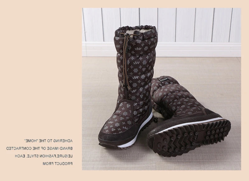 Large-Size Cotton Shoes For Winter Outdoor Thick Warm Cotton Shoes High-Top Snow Boots Winter Wild Plus Velvet Cotton Boots