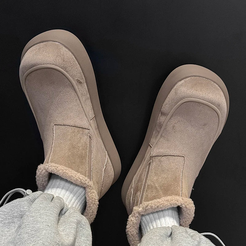 European  American High-end New Frosted Big Toe Thick Soled Snow Boots Youth Warm Plush Boots Retro Casual Lazy Boots