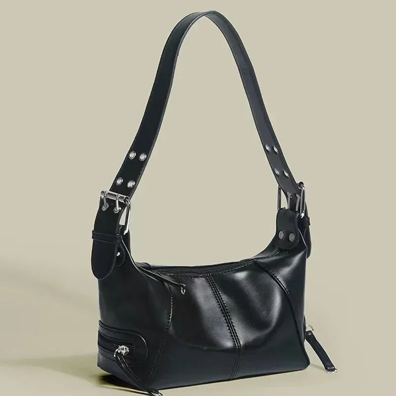 Y2K Style Shoulder Bag For Women Trendy Motorcycle Handbag Minimalist Shoulder Purse For Girls Street Wear