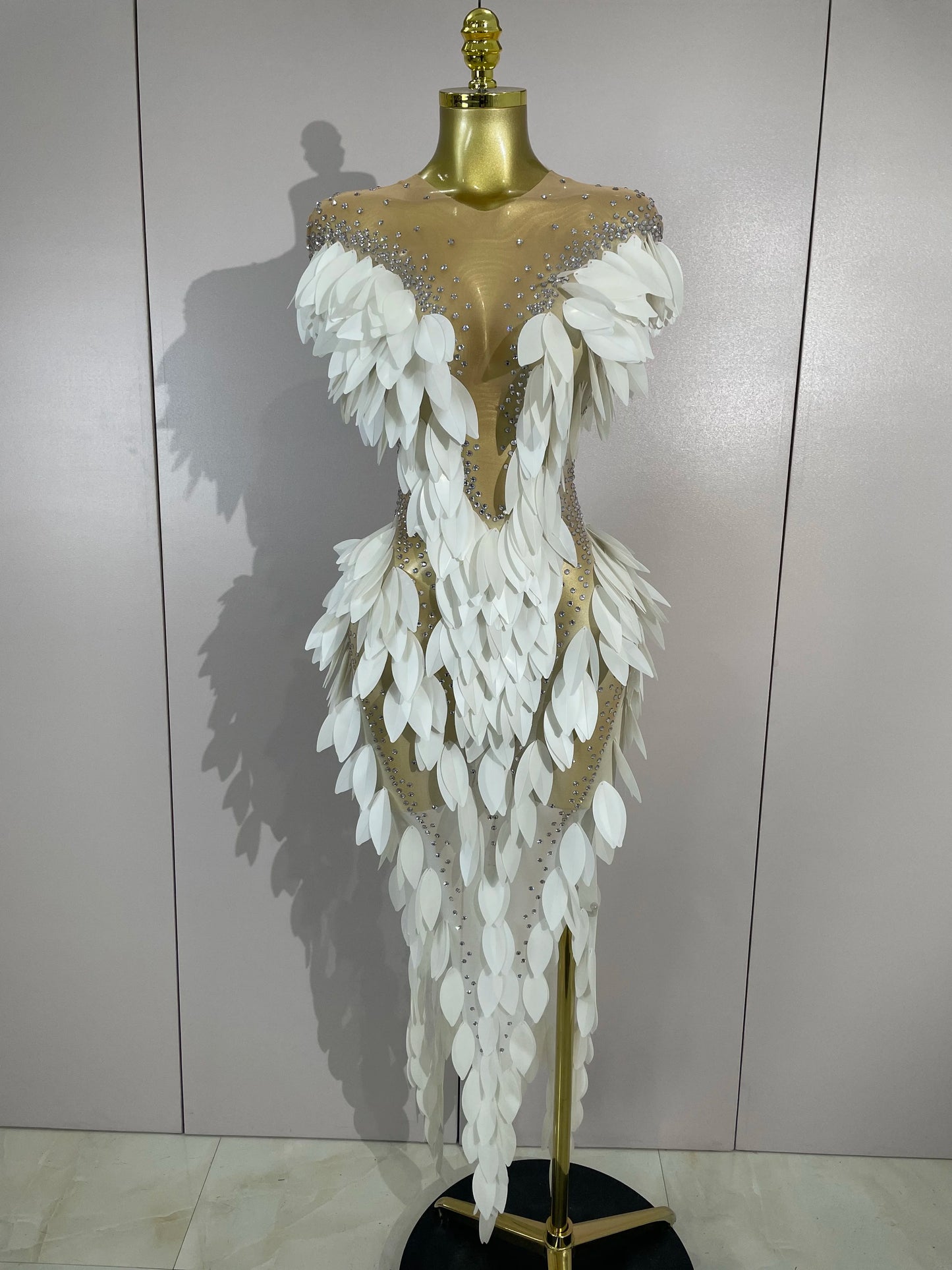 2026 Elegant Pearl Transparent Mesh Long Dress Women Evening Party Birthday Wedding Gown Red Carpet Celebrity Sexy Stage Outfit
