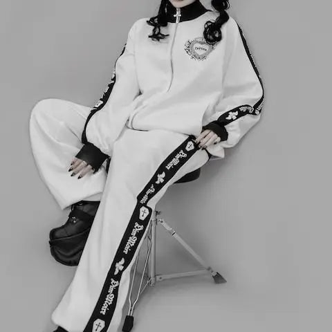 [Olmee] In Stock Jirai Kei Ryousangata Gothic Jacket Coat Outerwear Cosplay Costume Oversized Zipper Bat Cross Halloween Xmas