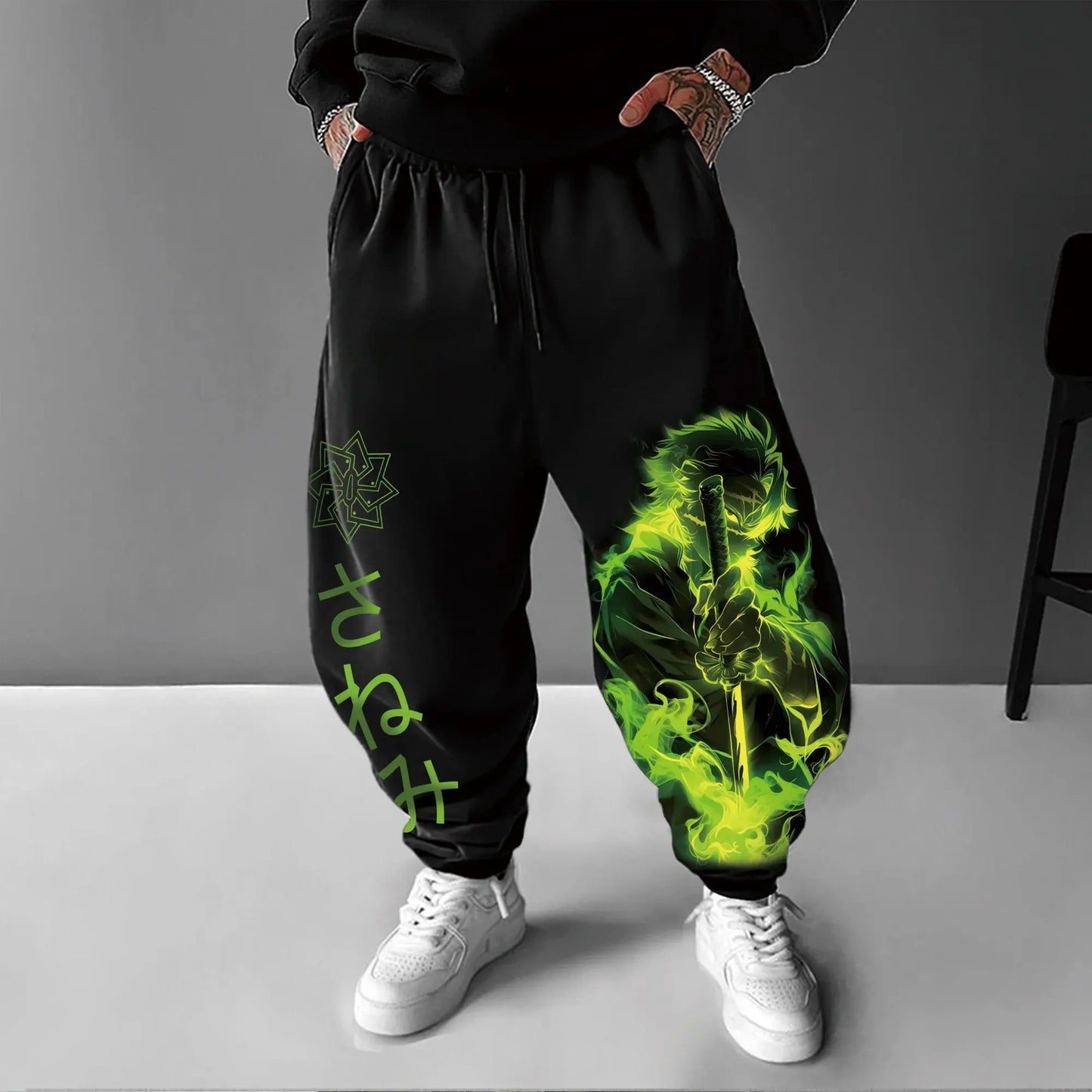 Demon Slayer Anime Men Sweatpants Japanese Cartoon Print Loose Sports Pants Streetwear Casual Hip Hop Autumn Fashion Y2k Clothes
