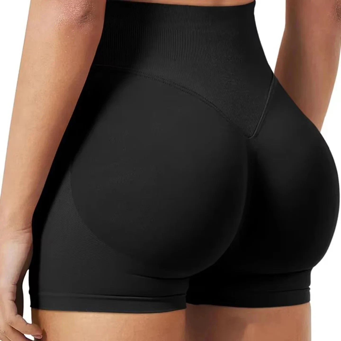 Summer High Waisted Yoga Shorts For Women Fashionable and Sexy Running Fitness Pants Solid Color Yoga Leggings Elastic Tights