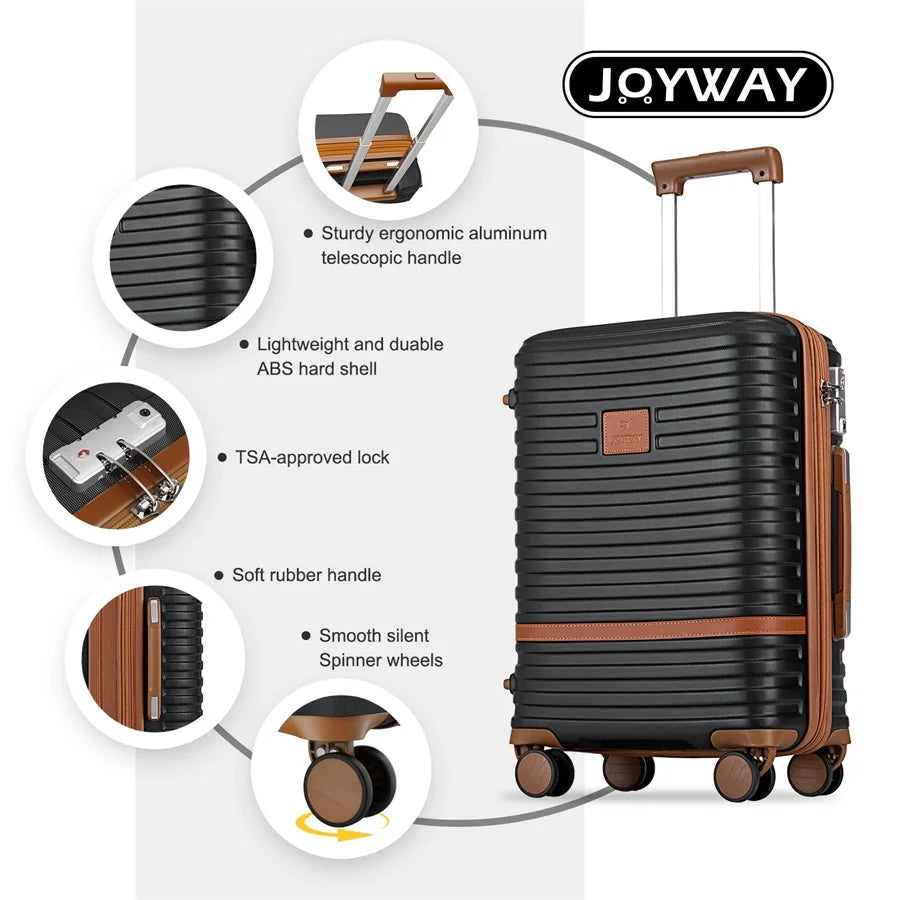 Joyway Carry On Luggage Set, Expandable Suitcase with Spinner Wheels and TSA Lock, Hard Shell Lightweight Durable