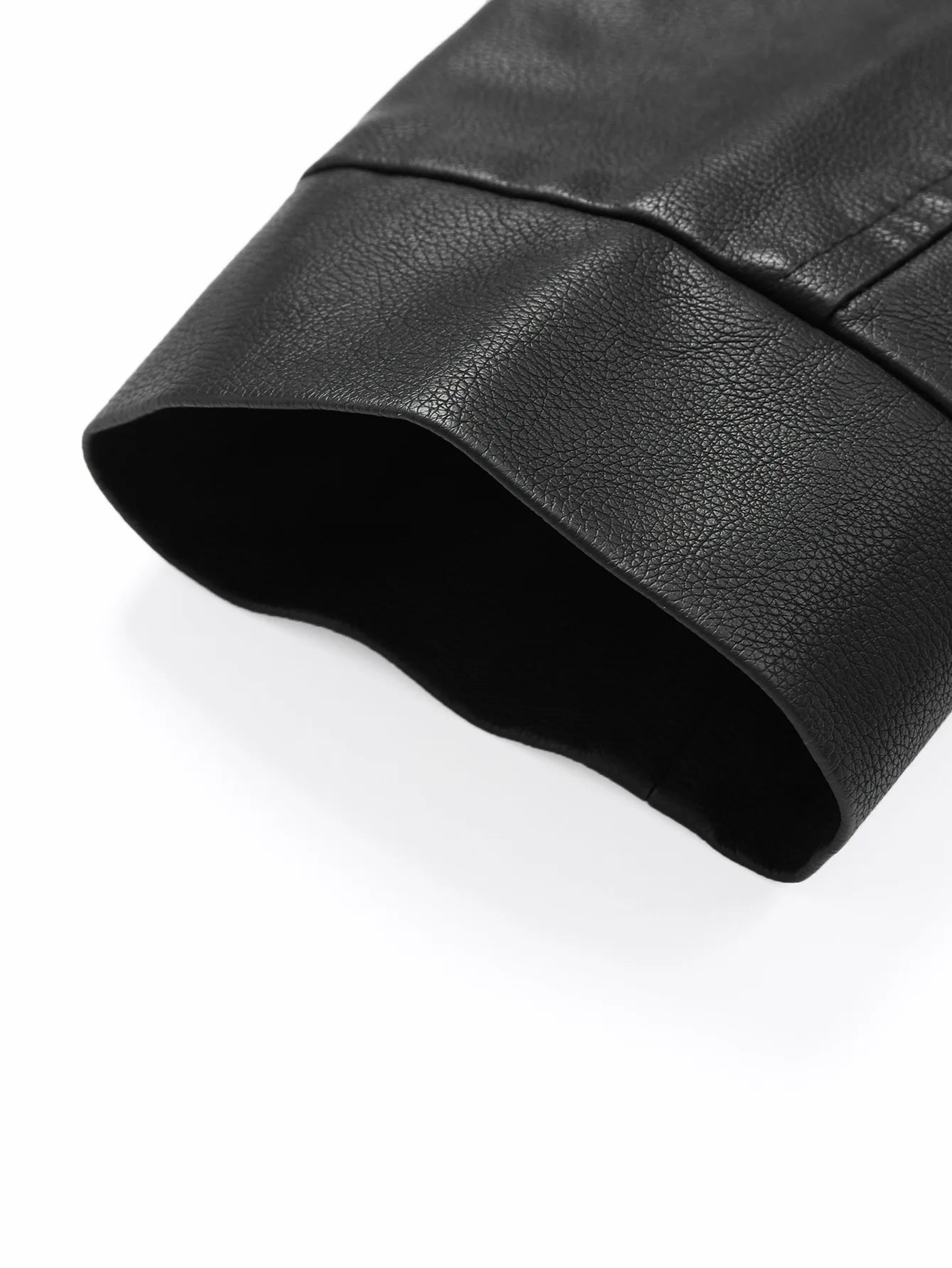 Men's Stand-Up Collar Leather Jacket, Simple and Versatile, Leather Material Gives a High-End Feel, Suitable for Office Commuting, Casual Gatherings with Friends, Autumn and Winter Styling, Street Wear, Leisure and Relaxation