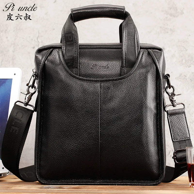 Business Briefcase Shoulder Messenger Bags Men's Genuine Leather 10-inch Laptop Bag's Men's Briefcase Office Business Handbag