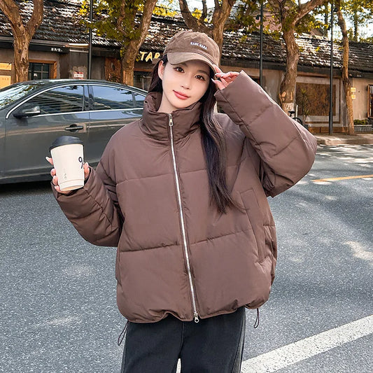 Winter Jacket Women Parka Down Coat Autumn and winter new women's stand collar long sleeve loose cotton jacket