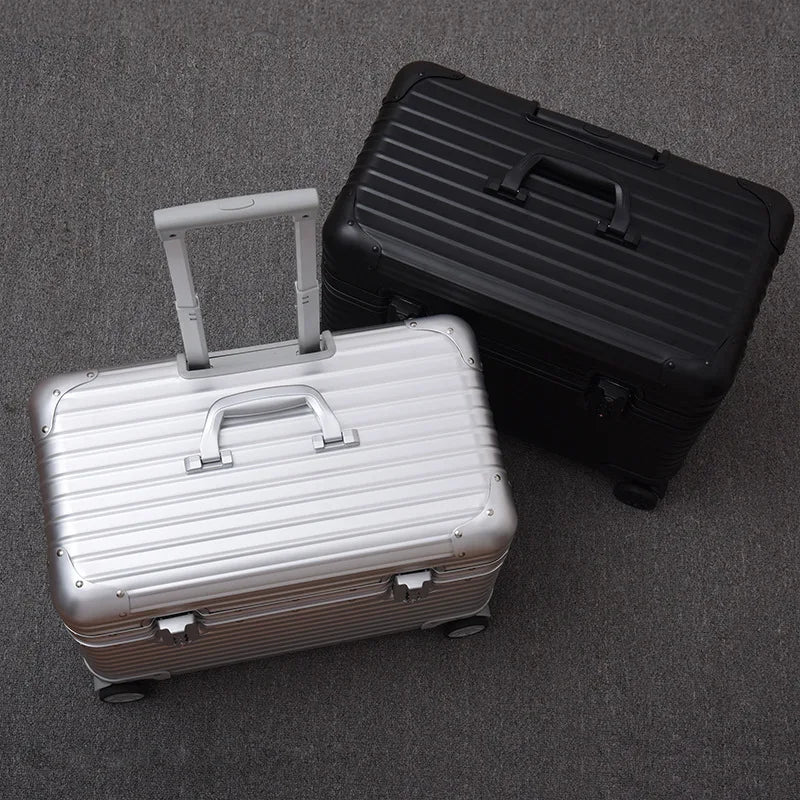 All Aluminium Magnesium Alloy Captain's Luggage Top Flap Camera Case 18/20‘’ Cabin Suitcase 22/24‘’ Trolley Case