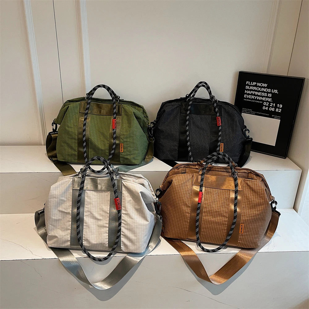 Geometric Design Travelling Shoulder Crossbody Gym Bags For Women Wet and Dry Separated Large Capacity Shopper Handbag For Sport