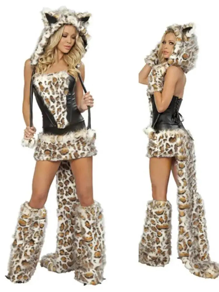 Halloween Cosplay Deluxe Plush Monster Animal Costume Adult Fox Cat Girl Cosplay Costume Halloween Costumes Women Fancy Party
