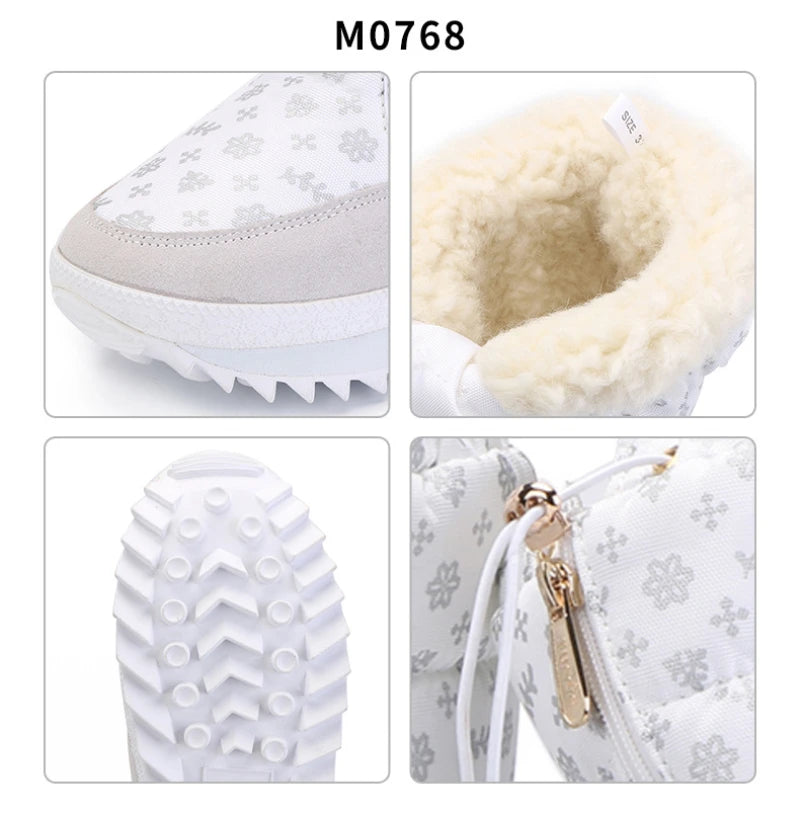 Large-Size Cotton Shoes For Winter Outdoor Thick Warm Cotton Shoes High-Top Snow Boots Winter Wild Plus Velvet Cotton Boots