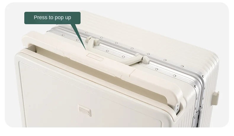 Wide Tie Rod Luggage Aluminum Frame with Durable PC Trolley Case 30 inch Multifunctional Suitcase with Large Capacity