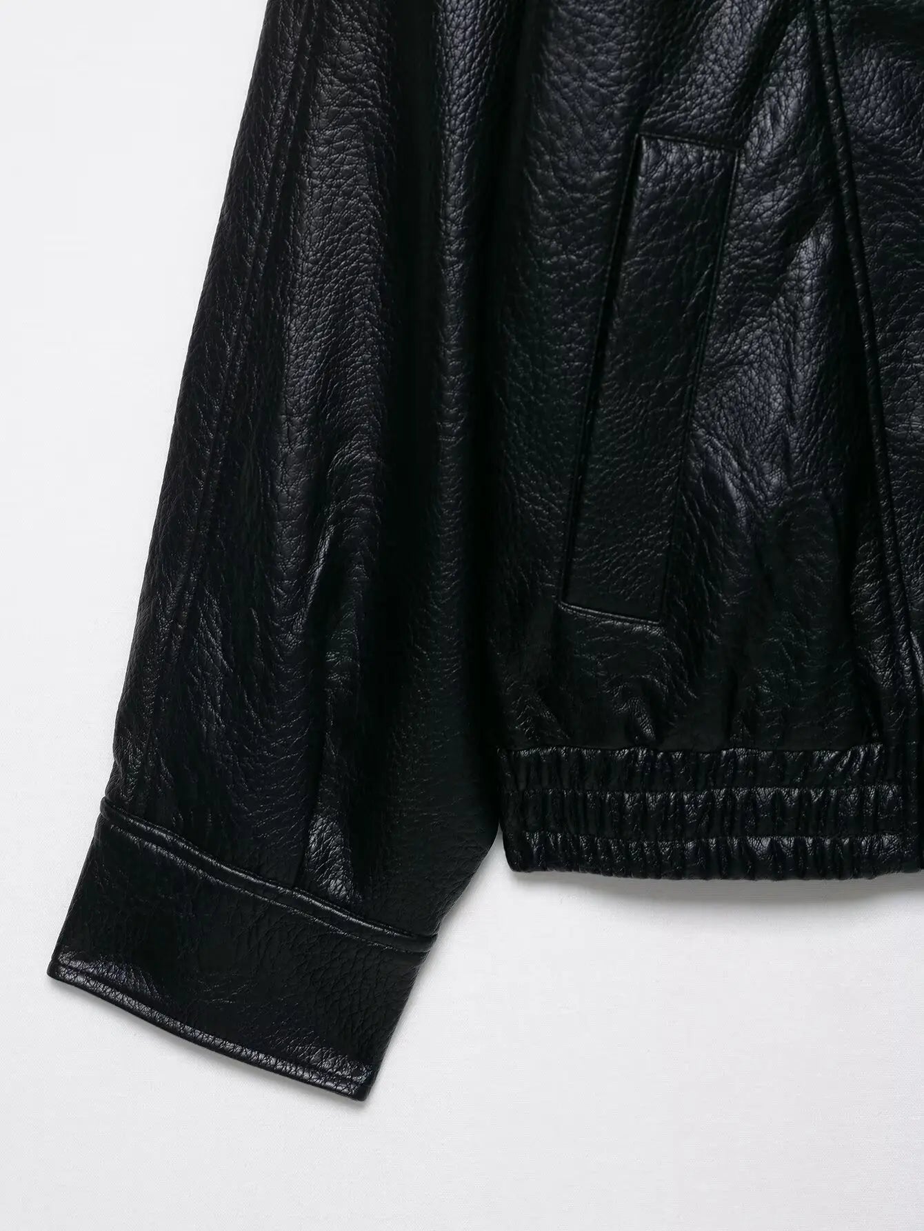 TFMLN 2026 Winter Women Faux Leather Loose Jacket High Street Stand Collar Long Sleeve Coat Fashion Zipper Thicken Outwear