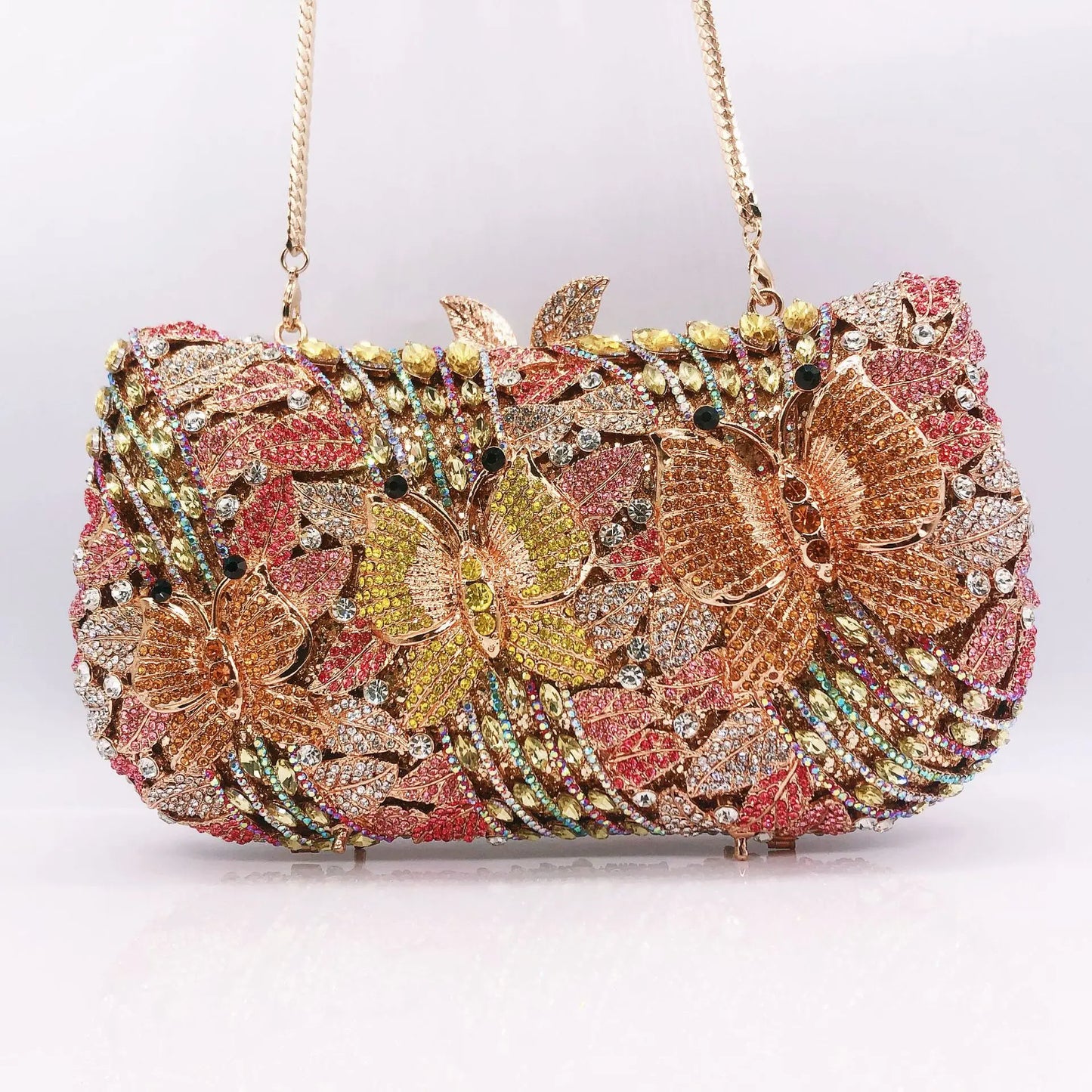 Hollow Out Women Evening Bag Gold Crystal Banquet Handbag Luxury Diamond Clutch Purse Wedding Bride Bags Elegant Dinner Bag