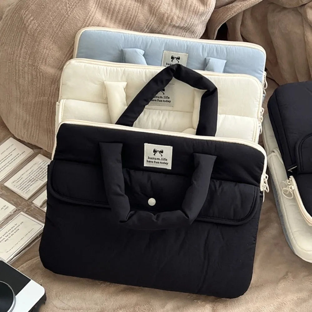Fashion 15.6inch Portable Laptop Bags Bow with Handle Laptop Case Lightweight Cute Notebook Sleeve Women's Bag