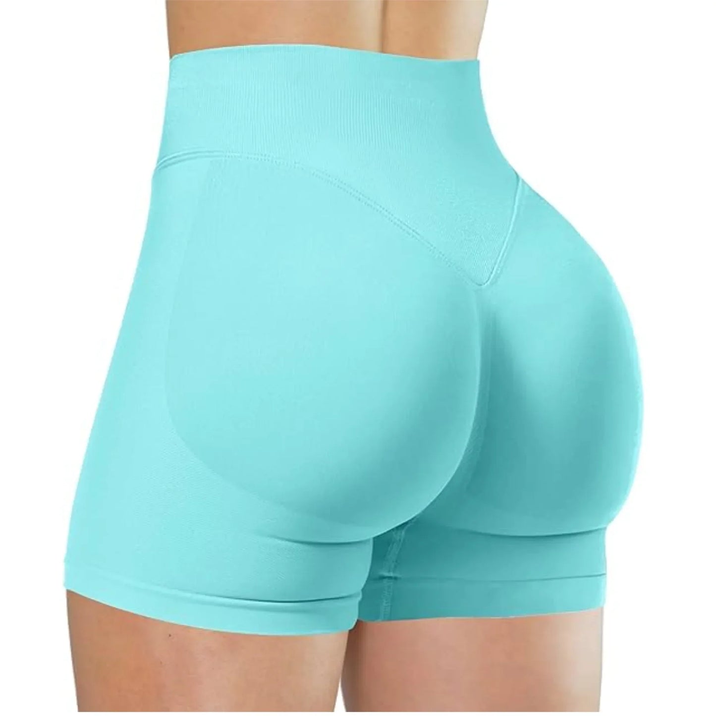 Seamless Women's Gym Yoga Exercise Pants High Waist Peach Hip Solid Color Tight Sexy Shorts Fitness Leggings