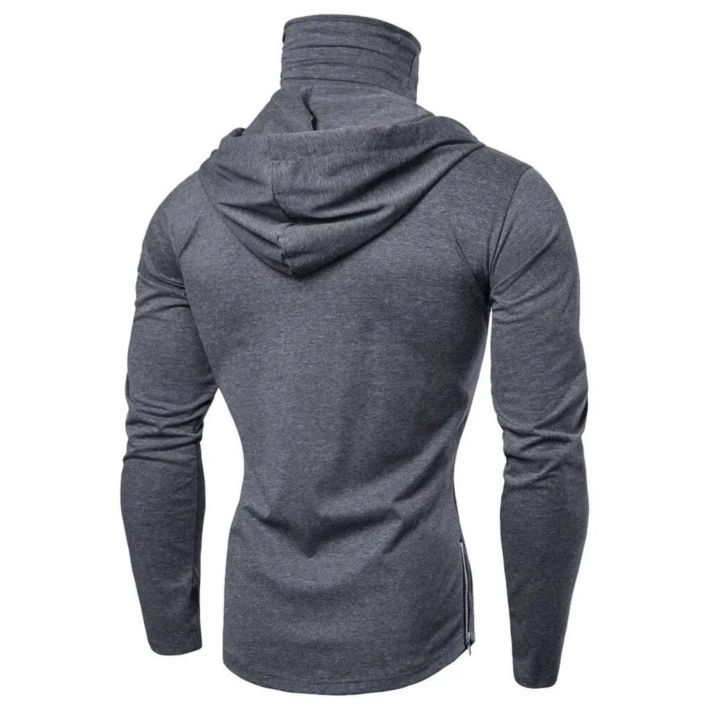 New Embroidery Turtleneck Sweatshirt For Men Japanese Ninja Hoodies Autumn Hip Hop Fleece Pocket Streetwear Oversized Y2K Hoody