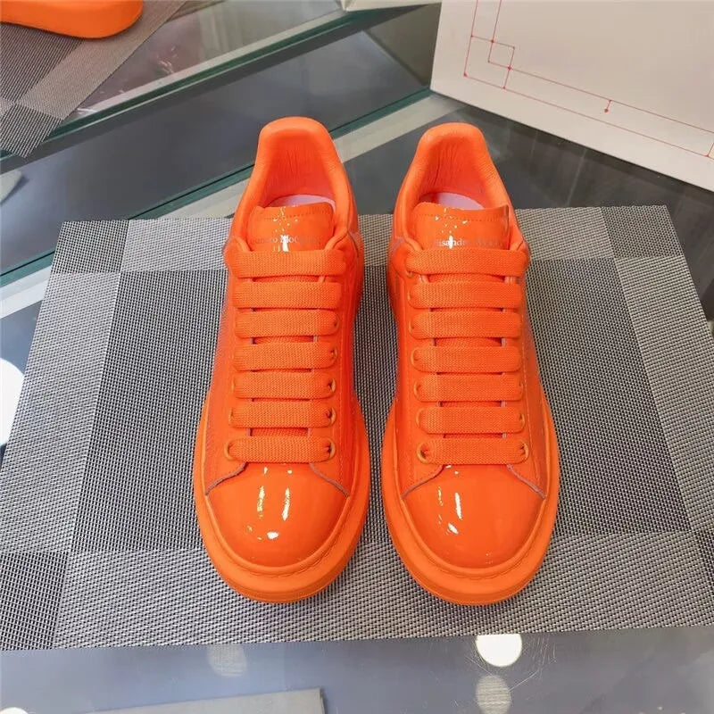 Sneakers Casual Men Designer Board Shoes Fashion Patent Leather/Denim Breathable Increased Internal Flat Platform Punk Shoes