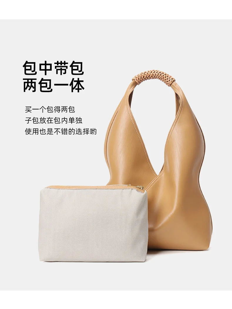 YANATARI Female Genuine Leather Bag Large Capacity Handbags Shoulder Bag Big Tote Bags for Women Shopping Bag Large Luxury Bag