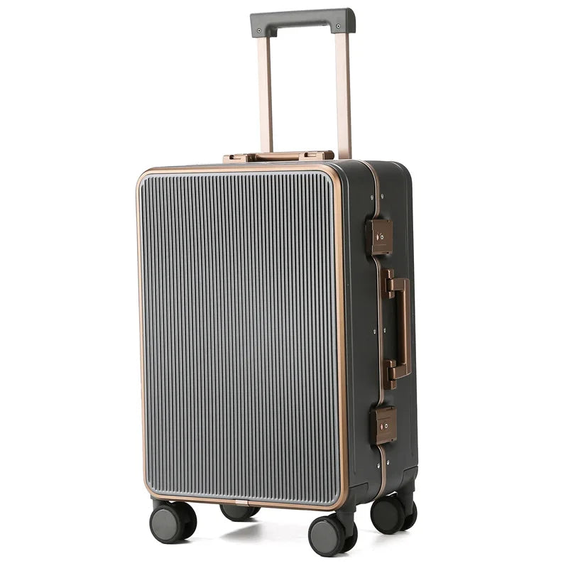 Sturdy Aluminium Frame Suitcase 28 inch Large Size Drop-resistant Trolley Case Business Suitcase 20 inch Boarding Box TSA lock