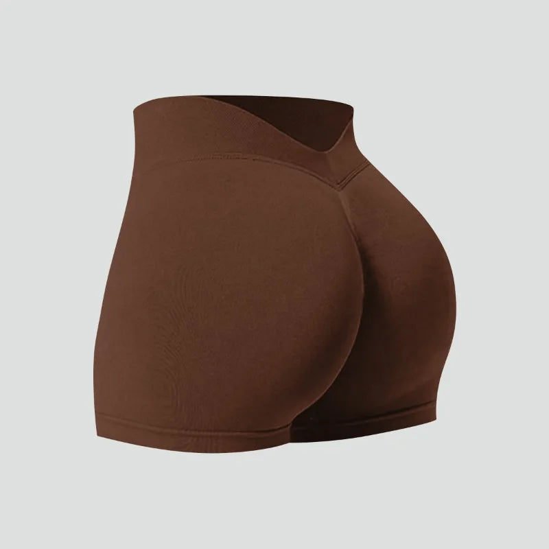 Women Summer V- Waisted Yoga Shorts Fashionable and Sexy Running Fitness Pants Gym High Elastic Hip Liftting Sports Shorts