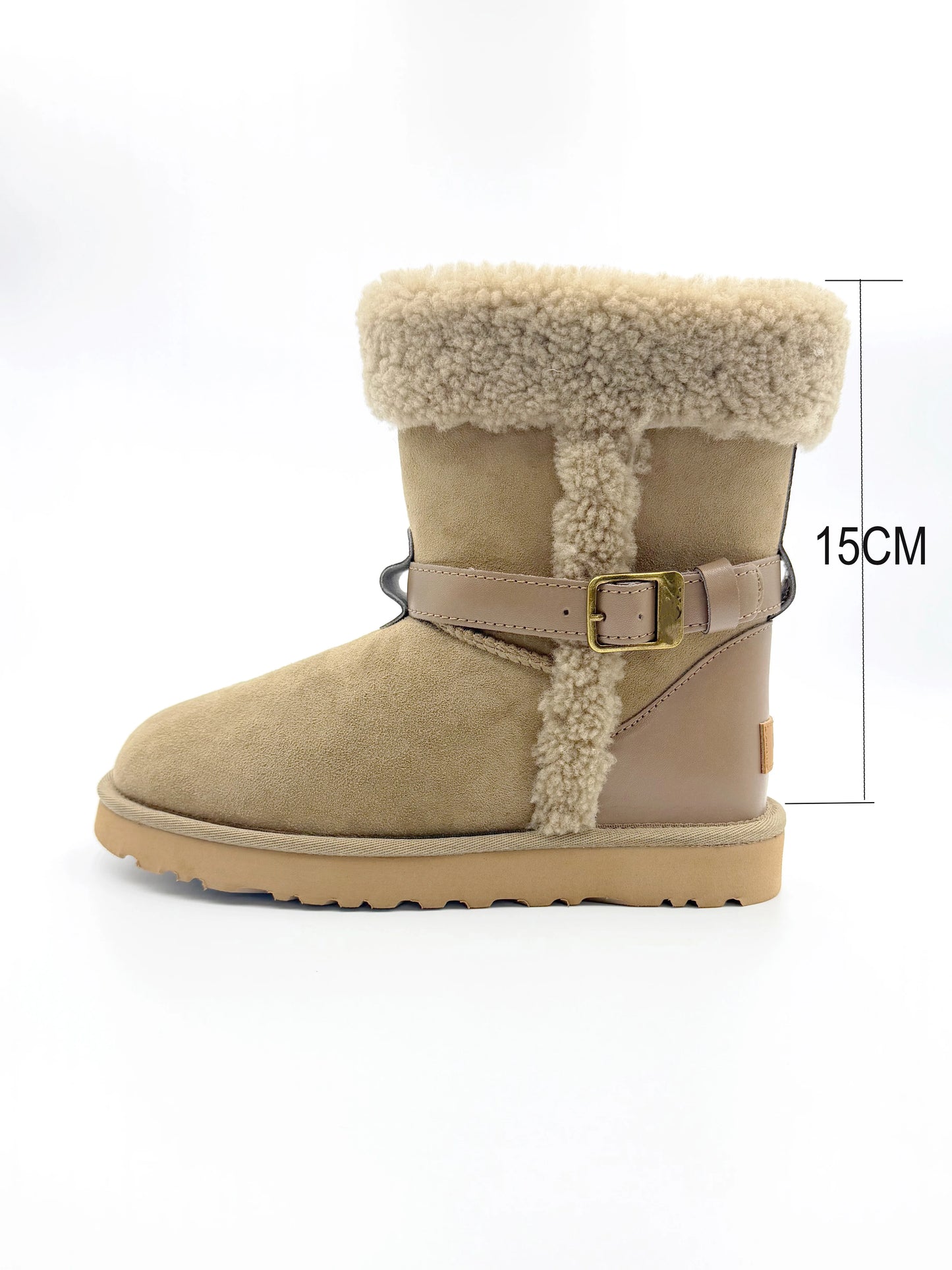 Women’s Genuine Sheepskin Winter Boots Fur Lined Warm Snow Boots Soft Shearling Ankle Boots Lightweight EVA Sole