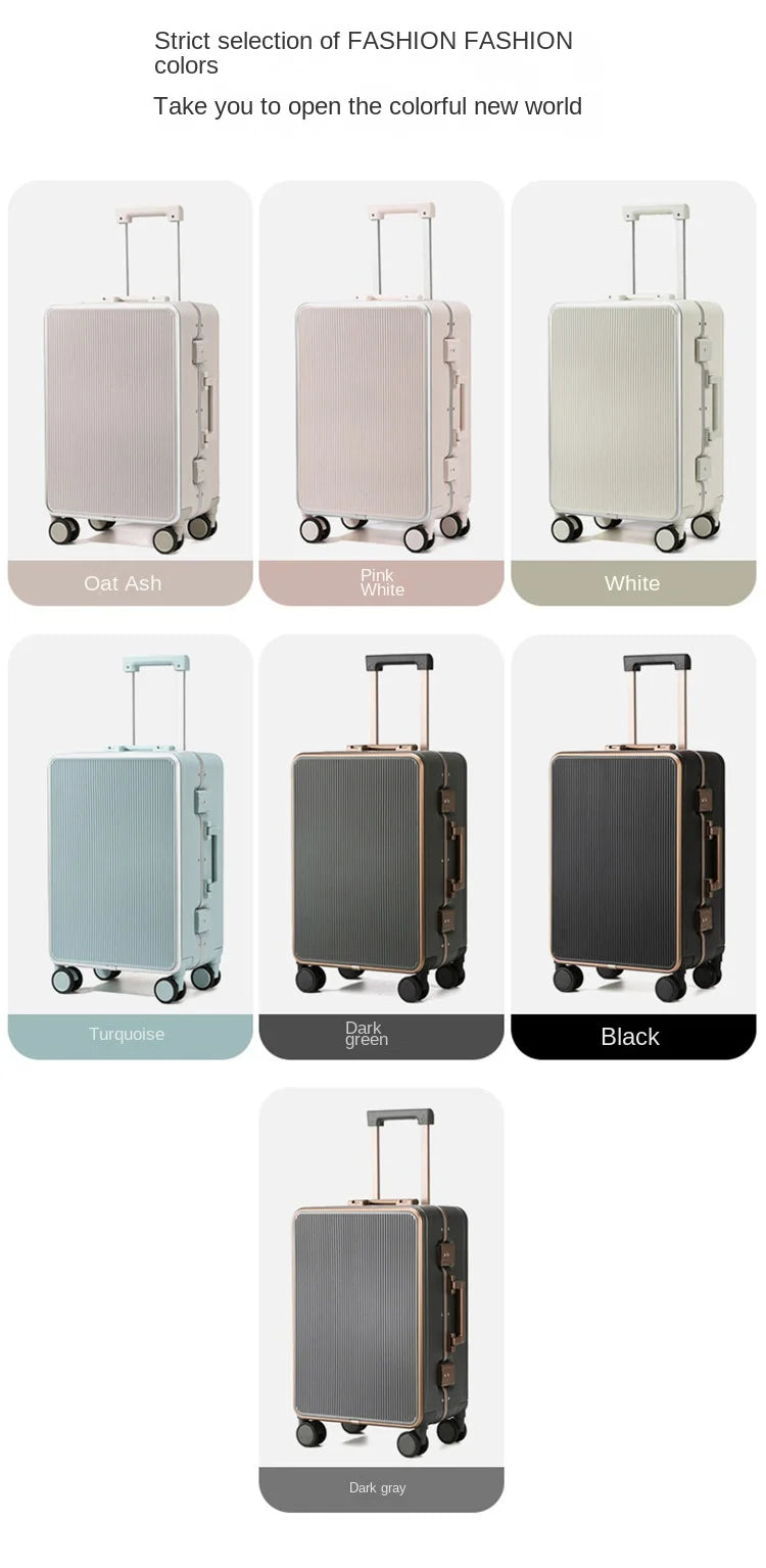 Sturdy Aluminium Frame Suitcase 28 inch Large Size Drop-resistant Trolley Case Business Suitcase 20 inch Boarding Box TSA lock