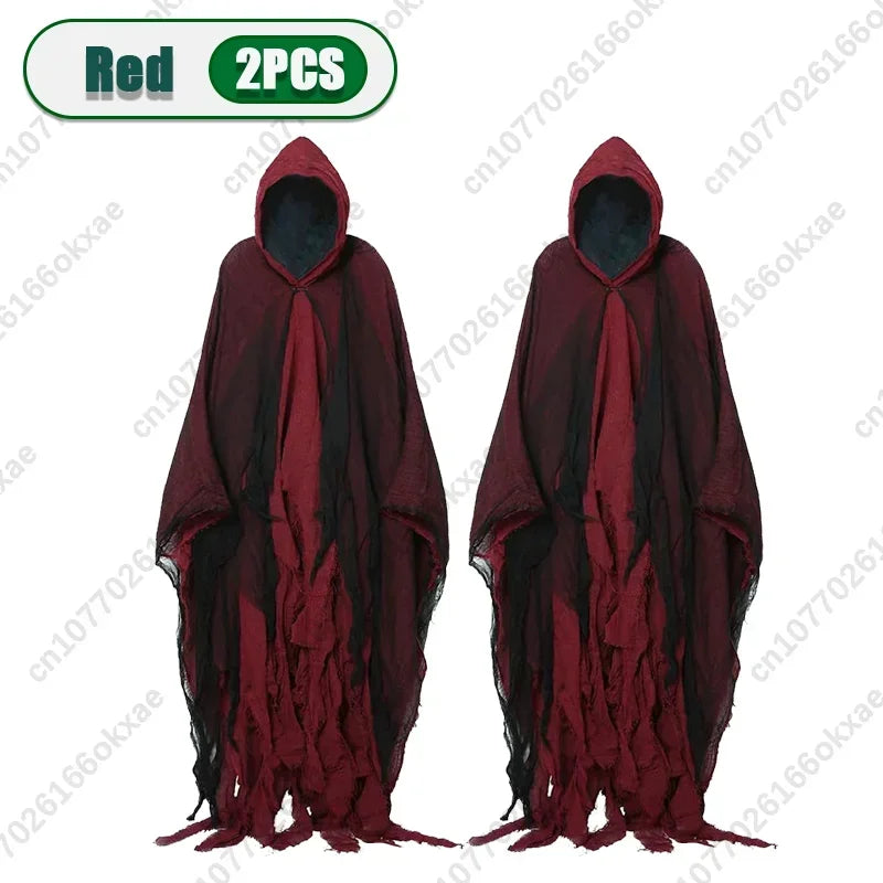 1/2/3PCS Halloween Scary Cloak Cape Costume Skull Zombie Prop for Adults Kid Cosplay Party Haunted House Outdoor Horror Supplies