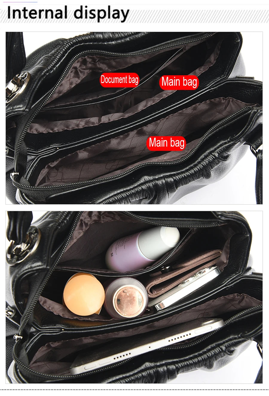 Fashion Lady Crossbody Bag Luxury Genuine Leather  Trend Women Shoulder Bags High Quality Vintage Large Capacity Handbag Bolsos