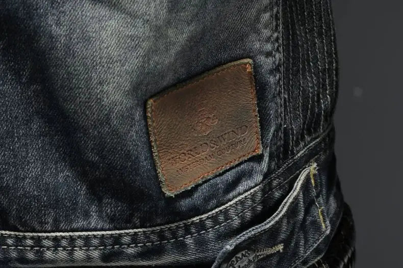 Men's Retro Denim Jacket Casual Oversized Stand Up Collar Zippered Jacket Cycling Motorcycle Coat Trend Loose Fit Top