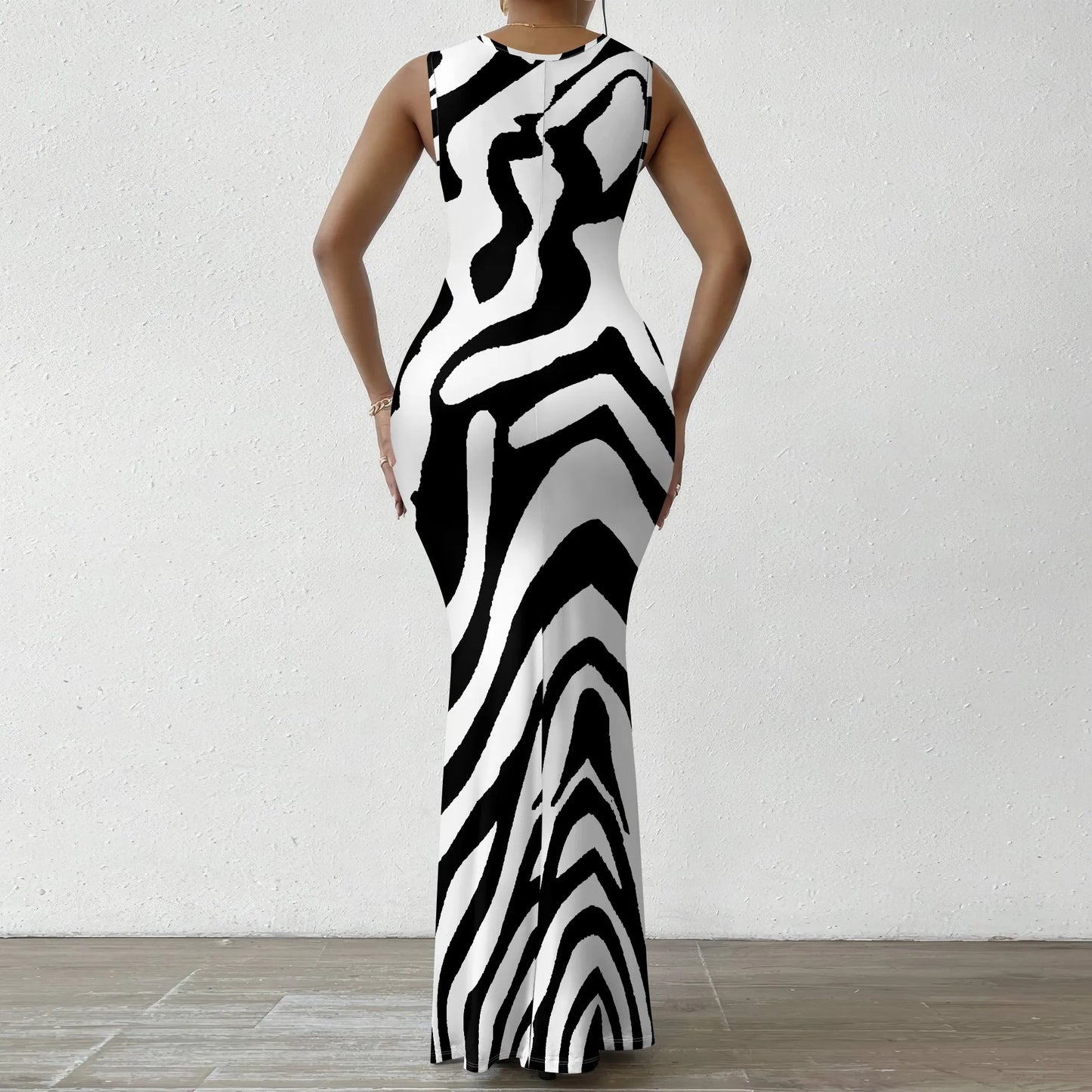 Womens Sexy Casual Dresses Colorful Geometric Off-Shoulder Maxi Dress  Artistic Party Evening Resortwear Swing Neck Dress