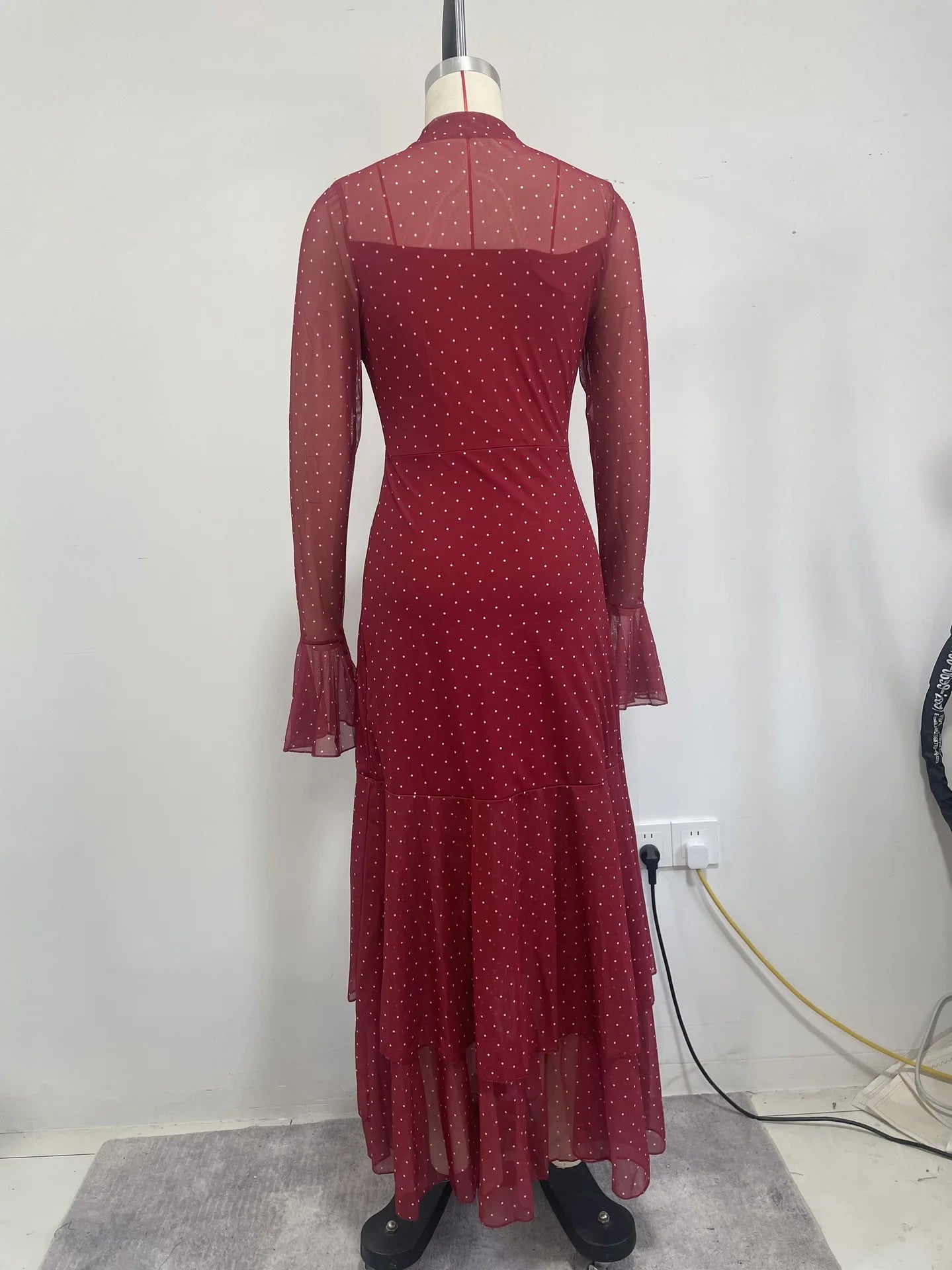 2026 Long Sleeves Evening Dress Dresses For Woman Party Wedding Temperament Sexy Slim Banquet Slit Printed Fashion Ruffles Slim