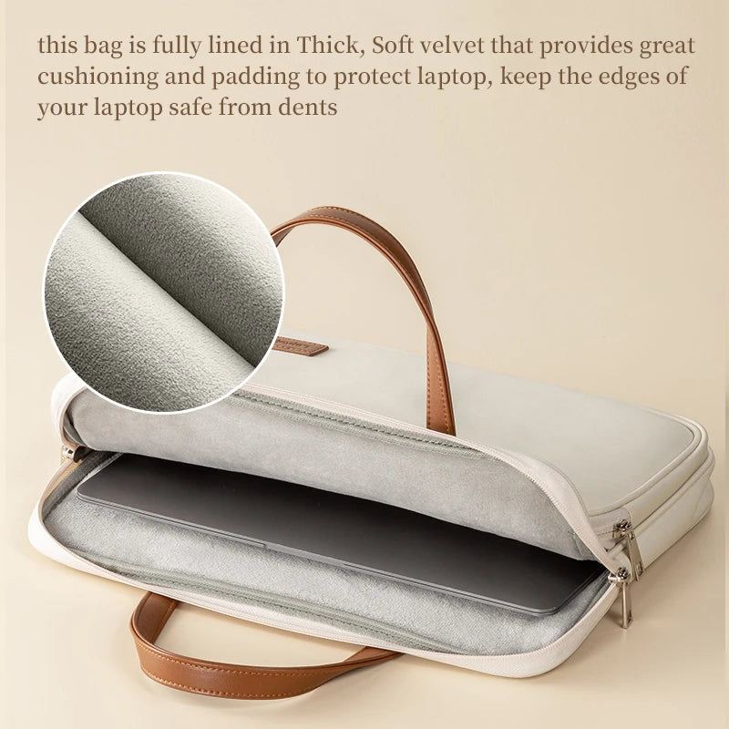 Laptop Bag Women Slim Briefcase Notebook Carring Case for MacBook Air 13 Pro 14 M5 Huawei Matebook Lenovo Acer Xiaomi 15.6 inch