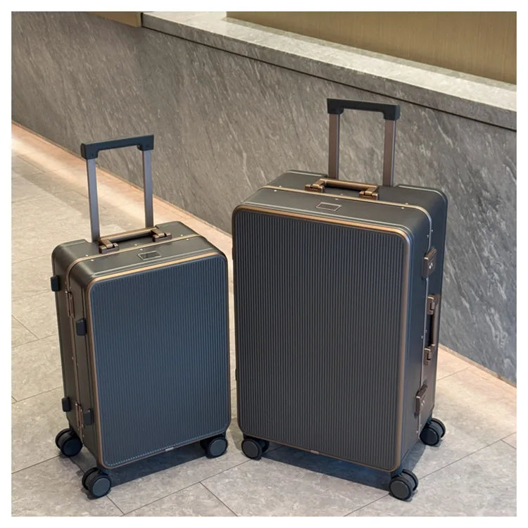 Sturdy Aluminium Frame Suitcase 28 inch Large Size Drop-resistant Trolley Case Business Suitcase 20 inch Boarding Box TSA lock
