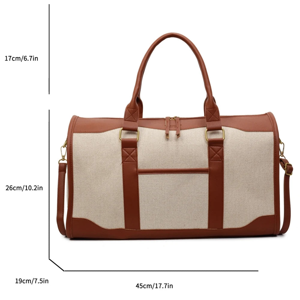 Oversized Travelling Handbags For Women Cotton Fabric Large Capacity Airplane Luggage Bag Simple Fashion Shoulder Crossbody Bags