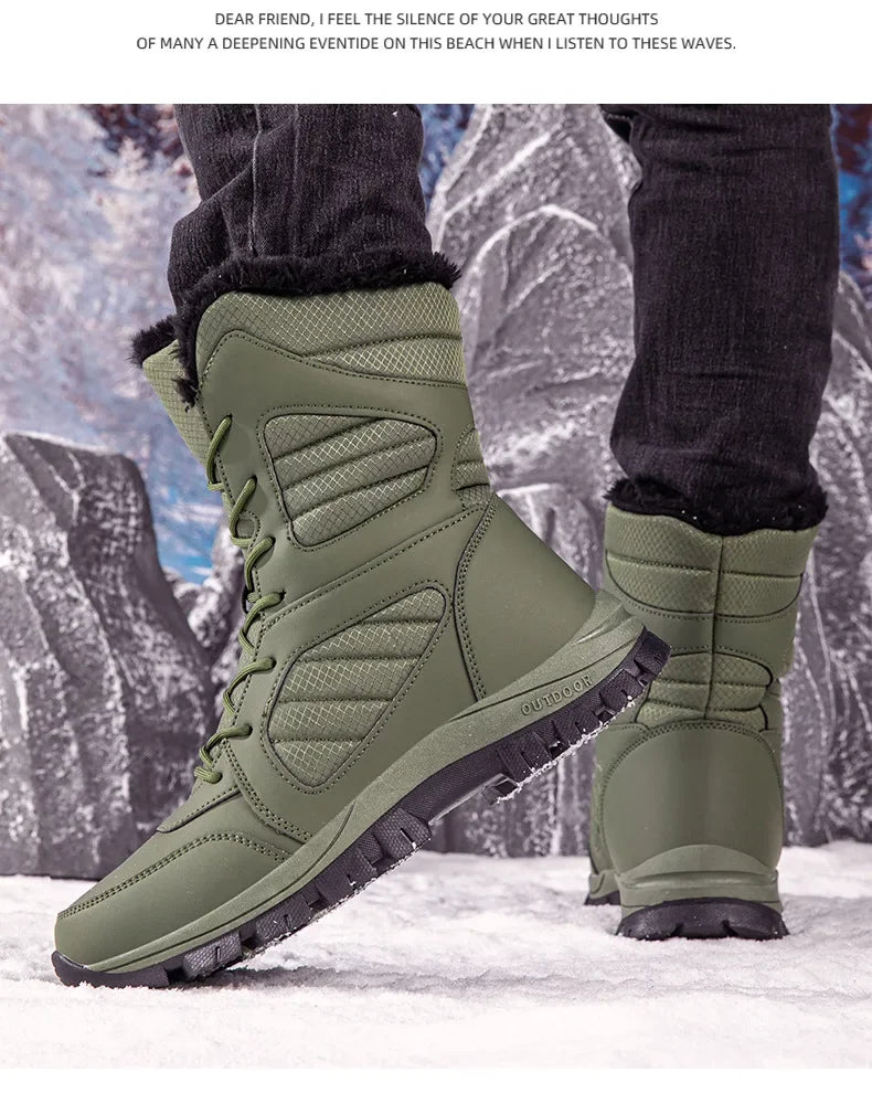 Thickened Winter Snow Boots Men's High Top Cotton Outdoor Sports Boots Couples Snow Shoes Anti-wear Comfortable Warm Zapatillas