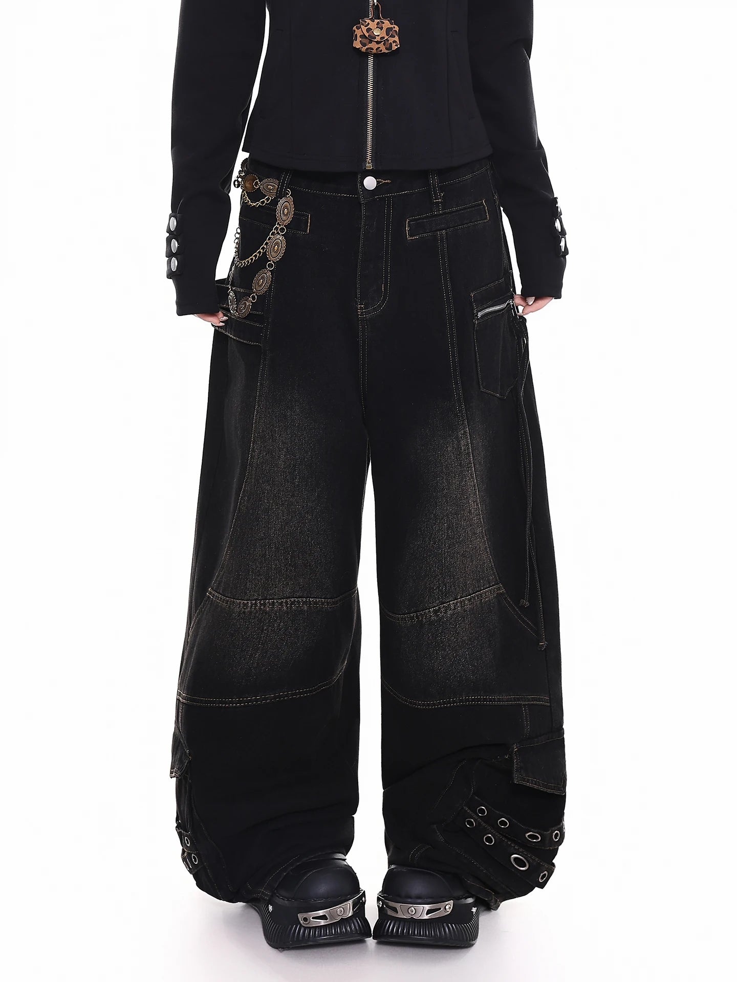 Street Style Orange Jelly Jeans Women's Loose Casual Wide Leg Pants Vintage Feel Comfortable Fit Spring Season Ladies Jeans