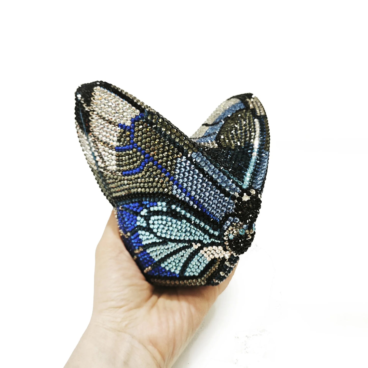 Women Butterfly Diamonds Evening Clutch Purse Luxury Metal Gems Evening Bags Dinner Party Handbag and Purses Bridal Crystals Bag
