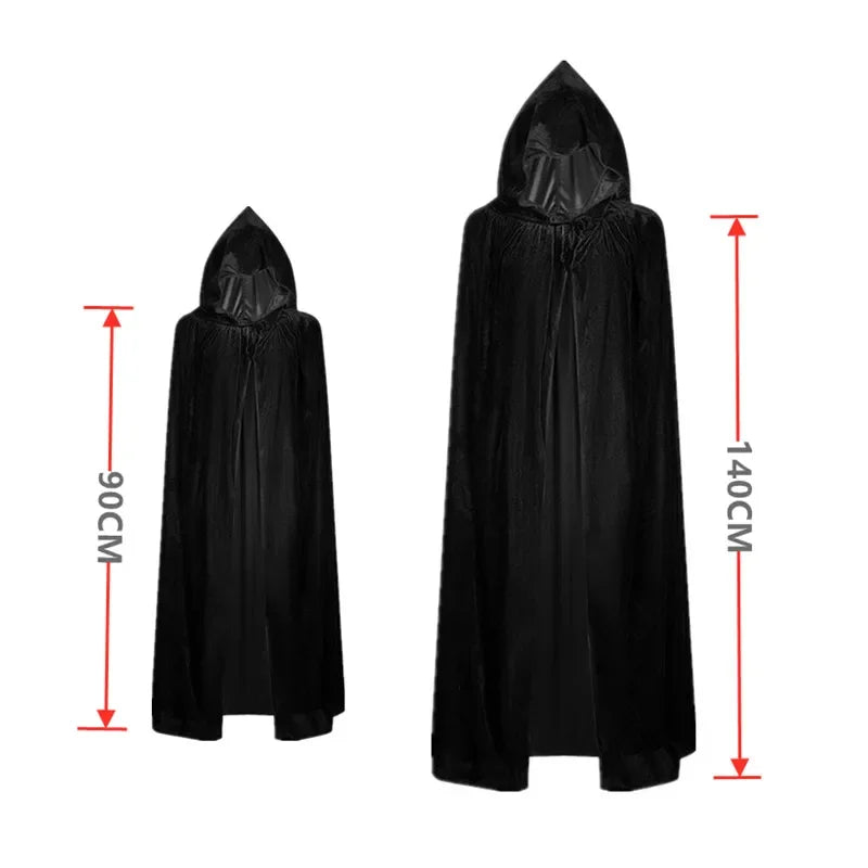 Scary Halloween Costumes for  - Red-eyed Reaperwith Hood and Scythe Easter Cape with Scythe and Glowing Glasses