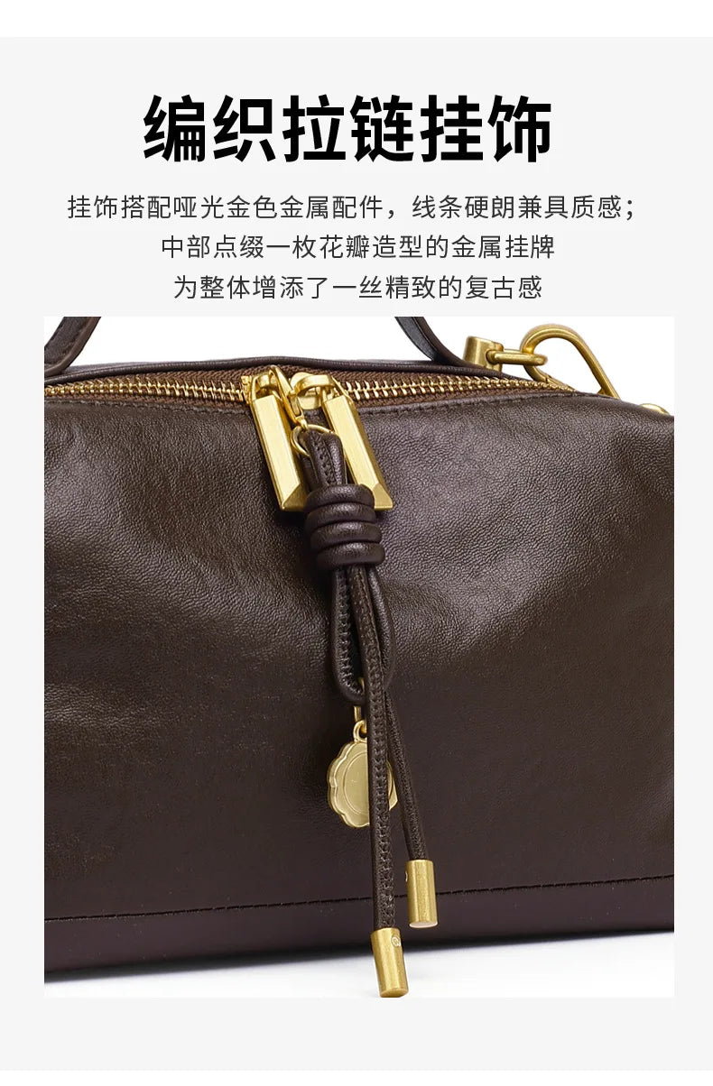 YANATARI Luxury Handbags Female Crossbody Bags Shoulder Bag Women Bags New Fashion 2026 Genuine Cowhide Leather Satchel