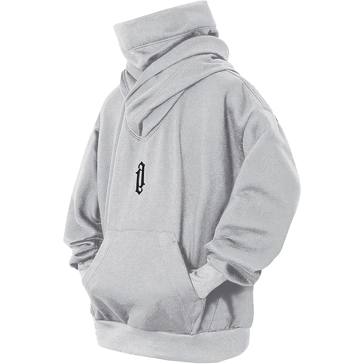 Embroidery Turtleneck Sweatshirt Oversized Y2K Men Women Hoody Japanese Ninja Hoodies Autumn Hip Hop Fleece Pocket Streetwear